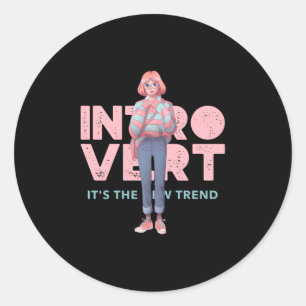 STICKER ROND INTROUVER ANIME GIRL