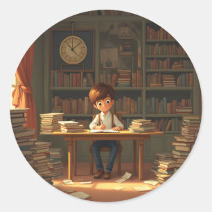 Sticker Rond Investir En Moi – Art Motivationnel Classique