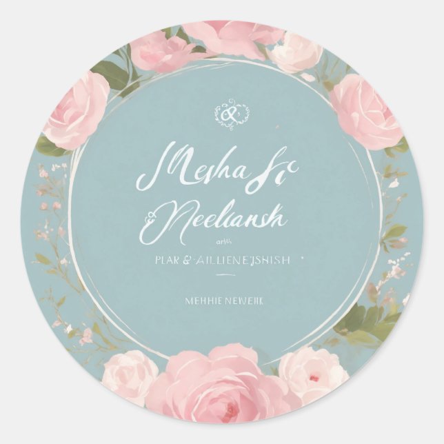 Sticker Rond Invitation au mariage (Devant)