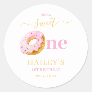 Sticker Rond Invitation d'anniversaire pour la douce petite fil