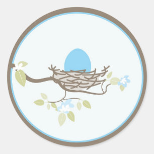 Sticker Rond Invitation de bébé/autocollant de faveur - oeuf