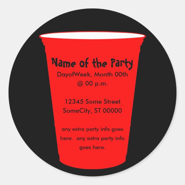 Sticker Rond invitation de coupe (Devant)