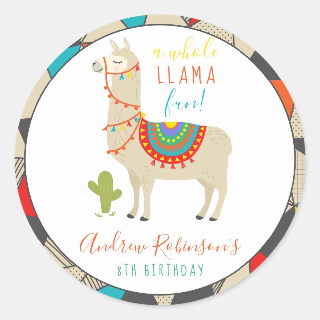 Sticker Rond Invitation de fête d'anniversaire pour toute la Ll (Devant)