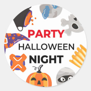 Sticker Rond Invitation de la fête d'Halloween