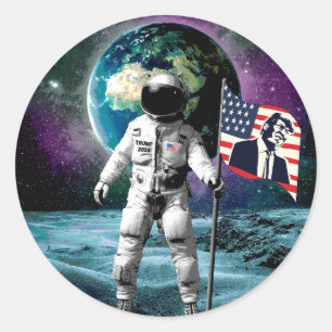 Sticker Rond Invitation des astronautes pour Trump 2024