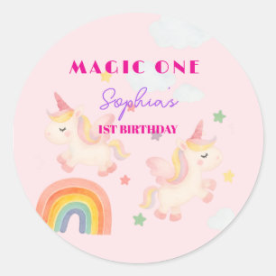 Sticker Rond Invitation magique Unicorn Dreamland