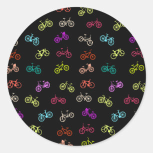 Sticker Rond Invitation motif à vélo