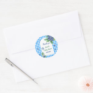Sticker Rond Invitation Myrtille à une Baby Shower