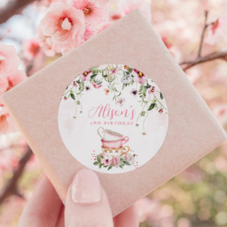 Sticker Rond Invitation pour les 2 ans de la fête du thé 
