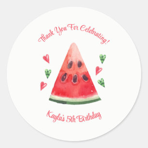 Sticker Rond Invitations d'anniversaire de la pastèque