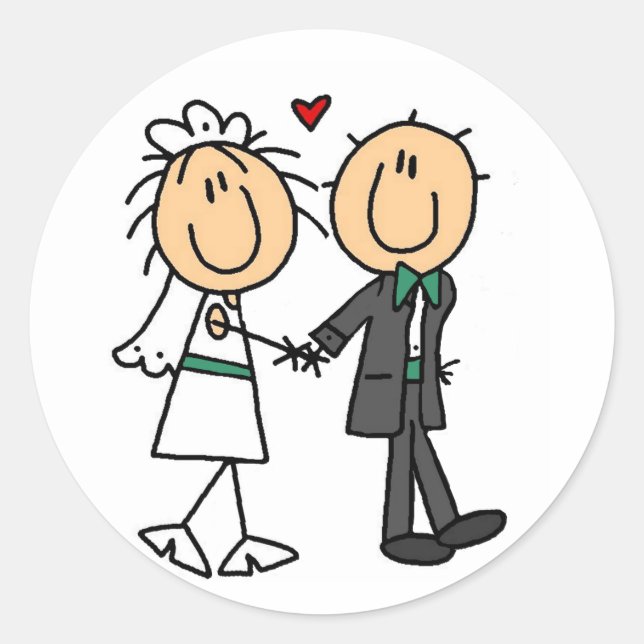 Sticker Rond Invitations de mariée et de chambre à coller (Devant)