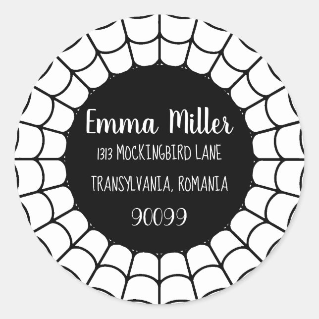 Sticker Rond Invitations de Spider Web Party (Devant)