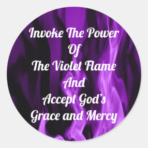 Sticker Rond Invoquer La flamme Violette