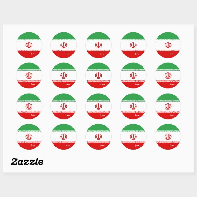 Sticker Rond Iran et les patriotes du drapeau iranien, vacances (Feuille)