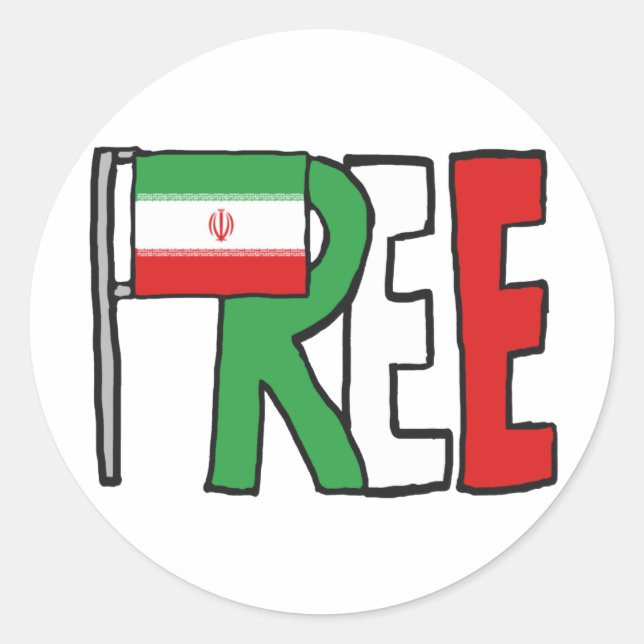 Sticker Rond Iran libre (Devant)