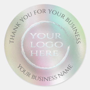Sticker Rond Iridescendance arc-en-ciel holographique votre log