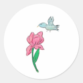 Sticker Rond Iris rose