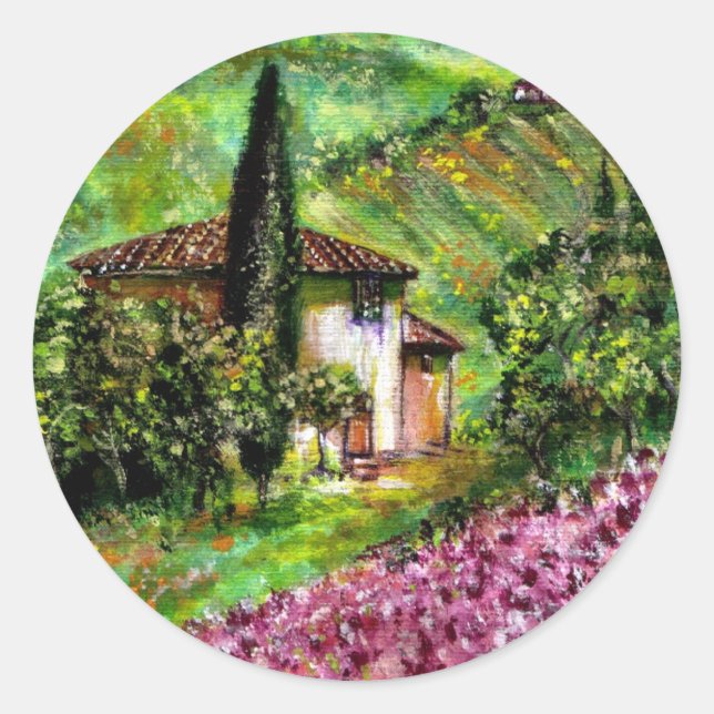 STICKER ROND IRISES EN TOSCANE (Devant)