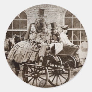 Sticker Rond Irish Cart and Horse 1800
