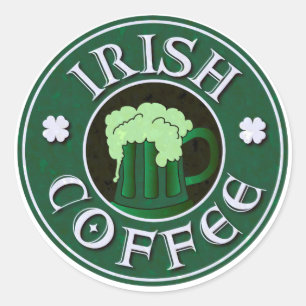 Sticker Rond Irish Coffee Parody