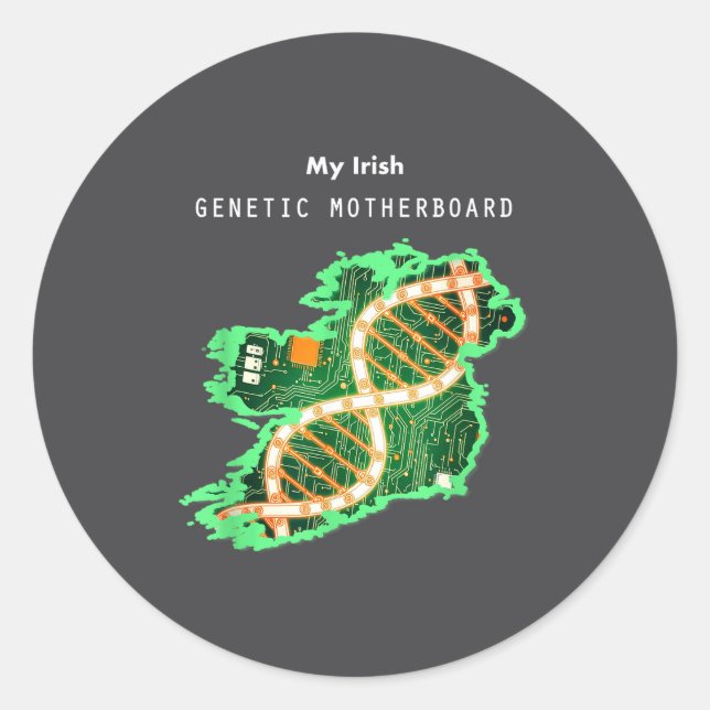 Sticker Rond Irish Dna Ireland Motherboard  (Devant)
