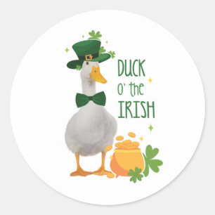 Sticker Rond Irish Duck St. Patricks Day