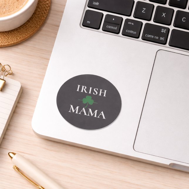 Sticker Rond Irish Mama Shamrock  (Créateur téléchargé)