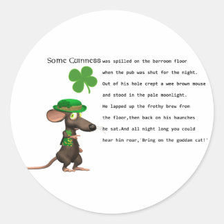 Sticker Rond Irish Mouse bière