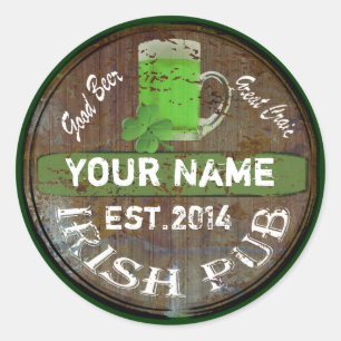 Sticker Rond Irish pub