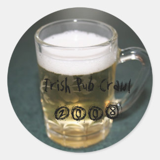 Sticker Rond Irish Pub Crawl 2008 - Customisé