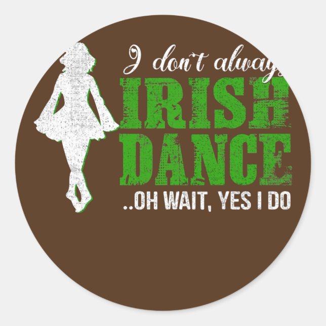 Sticker Rond Irish Step Dance Girl Irlande Danser Irish Dance (Devant)
