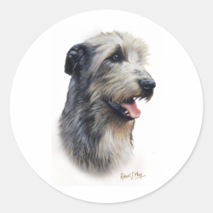 Sticker Rond Irish Wolfhound