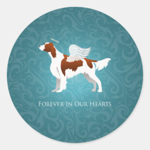 Sticker Rond Irlandais rouge et blanc Setter Pet Memorial Chien