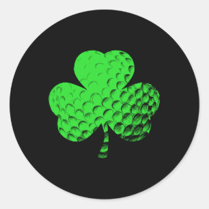 Sticker Rond Irlandais Shamrock Golf Golf St. Patricks Day