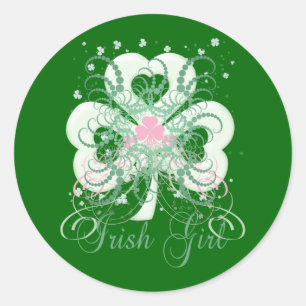 Sticker Rond Irlandaise fille 2