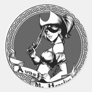 Sticker Rond Irlandaise fille pirate
