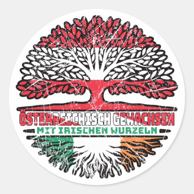 Sticker Rond Irlande Autriche Autriche Arbre (Devant)