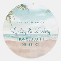Island Breeze Plage Peint Scène Monogramme Mariage