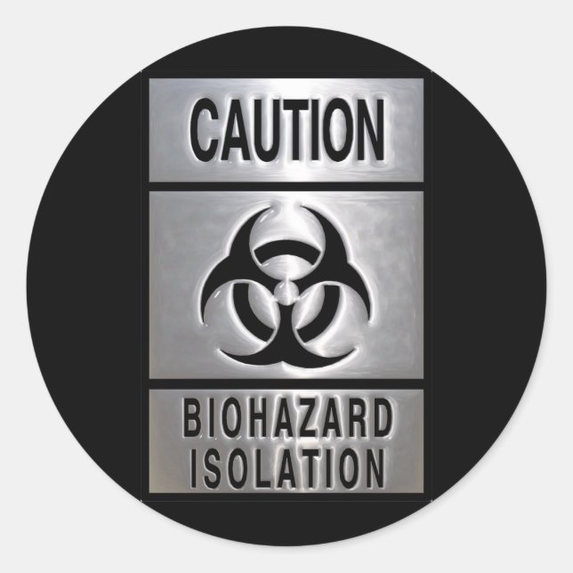 Sticker Rond Isolement du risque biologique (Devant)