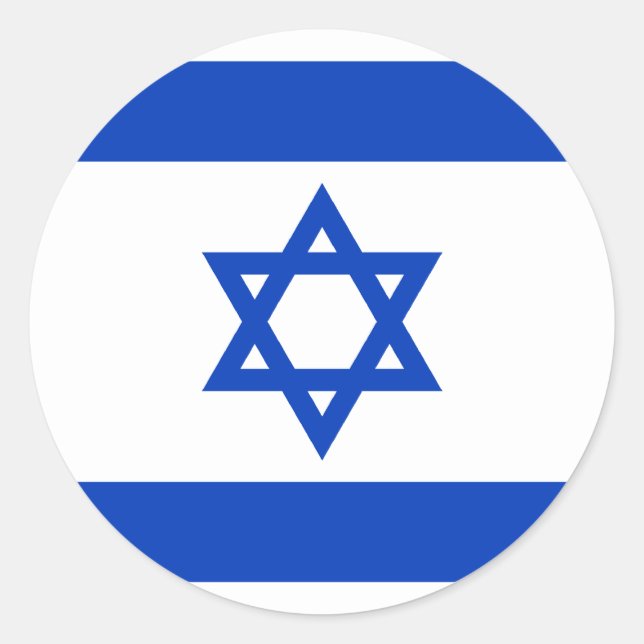 Sticker Rond Israël, drapeau d'Israël (Devant)
