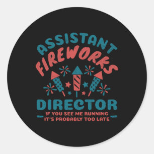 Sticker Rond Istant Feux Directeur Pour Hommes Femmes Drôle 4èm
