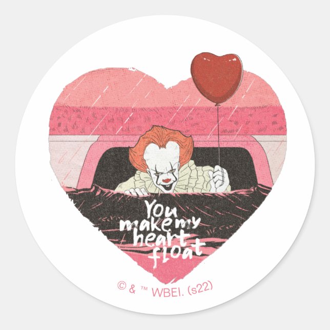 Sticker Rond IT | Pennywise - You Make My Heart Float (Devant)