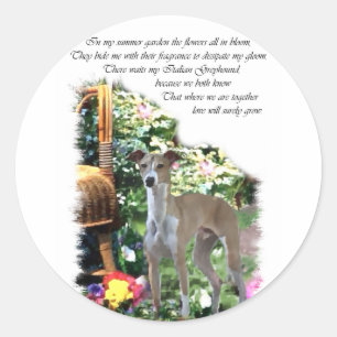 Sticker Rond Italian Greyhound Art Toxits