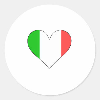 Sticker Rond Italie - Coeur du drapeau