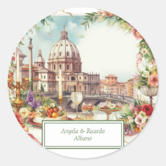 Sticker Rond Italie élégante, invitation à dîner à Florence,
