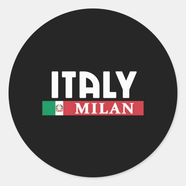 Sticker Rond Italie Et Ville Italienne De Milan (Devant)