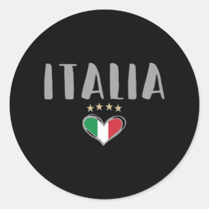 Sticker Rond Italie Football Fan Shirt Drapeau