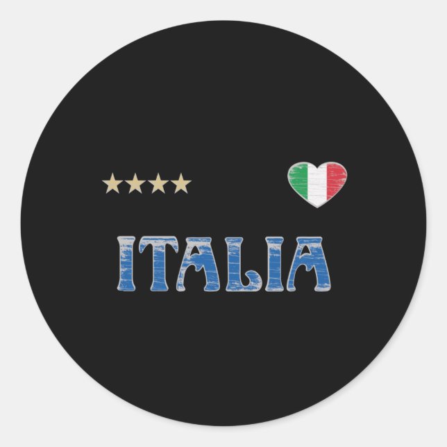 Sticker Rond Italie Football Fan Shirt Drapeau (Devant)