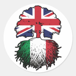 Sticker Rond Italie Italie Royaume-Uni Royaume-Uni Royaume-Uni