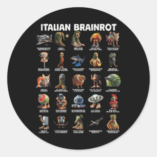 Sticker Rond Italien Cerveau Rot Italien Brainrot Drôle Mèmes T
